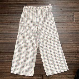 Madewell cropped plaid flare pants